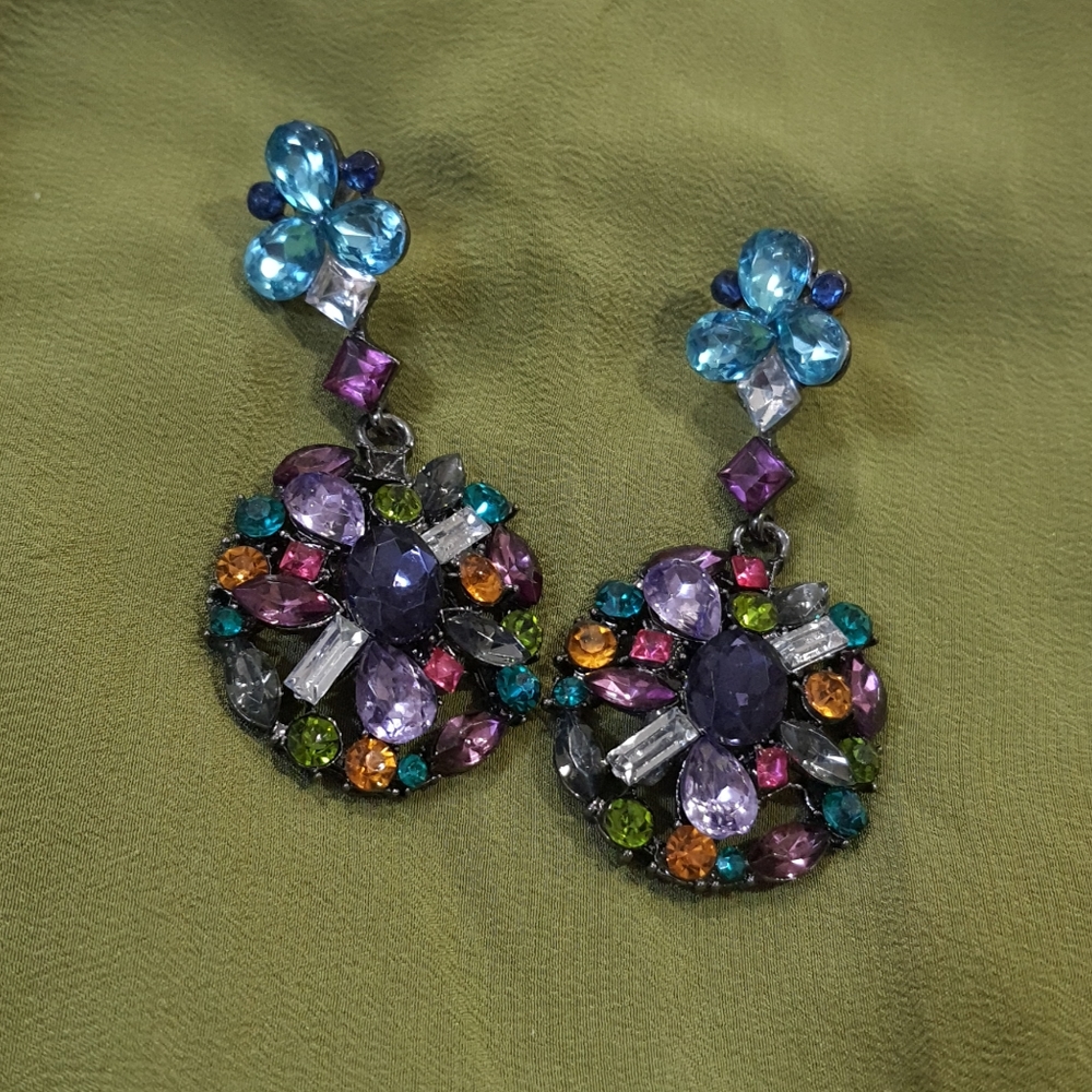 Flashy statement earrings